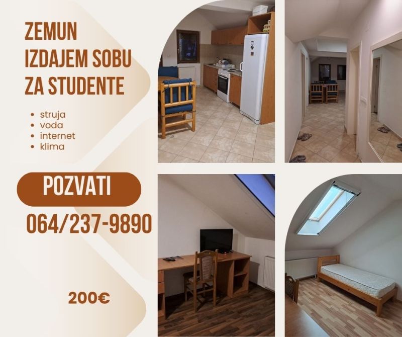 Zemun, Nova Galenika, izdajem sobu za studente - Izdavanje Rentiranje Soba Oglasi Beograd Zemun, Nova Galenika, izdajem sobu za studente - Izdavanje Rentiranje Soba Oglasi Beograd