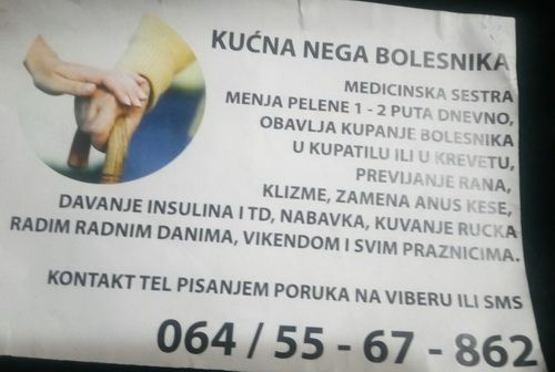 Pruzam negu, pomoc starijim osobama - Beograd - Zdravstvene Usluge Čuvanje i Nega Oglasi Beograd