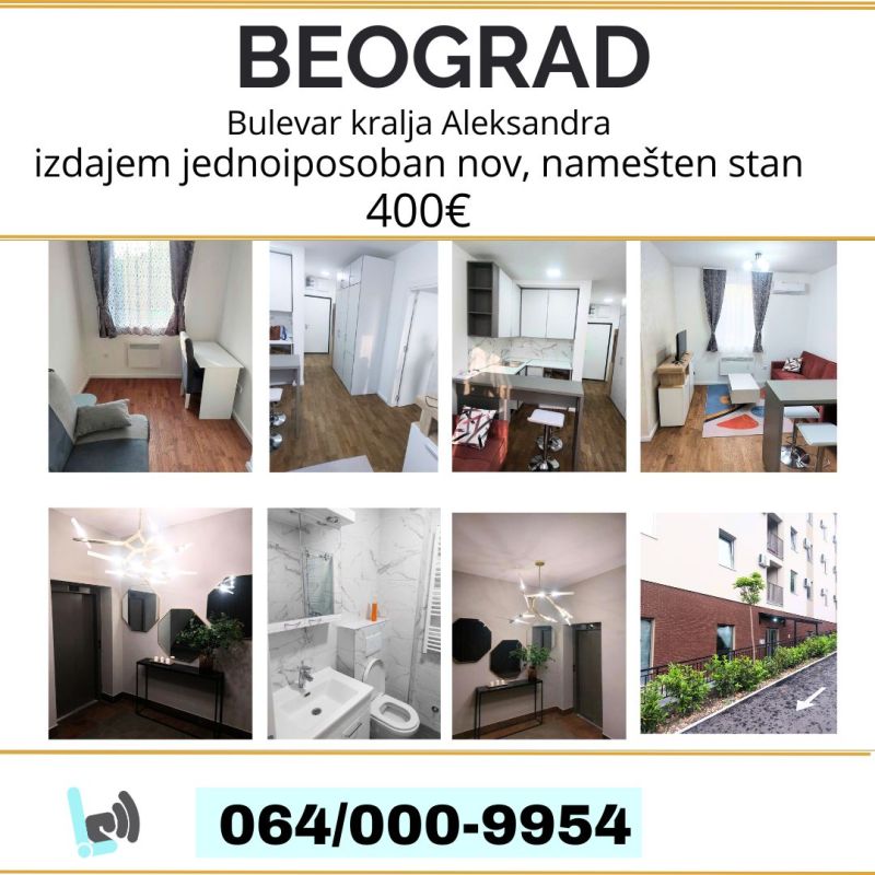 Zvezdara, izdajem jednoiposoban stan - Izdavanje Rentiranje Stan Oglasi Beograd