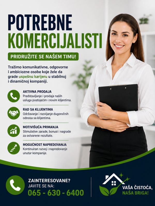 Potrebne radnice za poziciju komercijaliste - Prodaja Marketing Oglašavanje Tražim Nudim Posao Oglasi Beograd