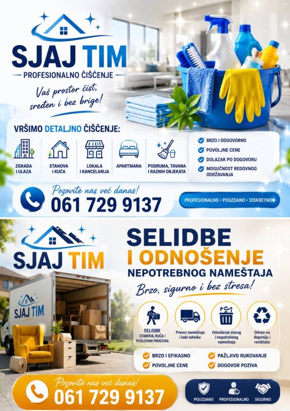Selidbe i odvoženje šuta i nameštaja - Transport i Selidbe Oglasi Beograd