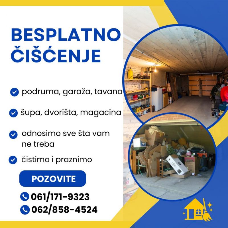 Besplatno čišćenje podruma, garaža, tavana stanova - Ostale Usluge Oglasi Beograd Besplatno čišćenje podruma, garaža, tavana stanova - Ostale Usluge Oglasi Beograd