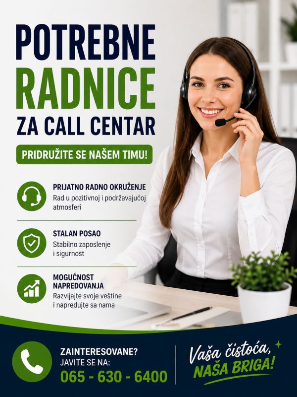 Potrebne radnice za call centar - Administracija Kancelarija