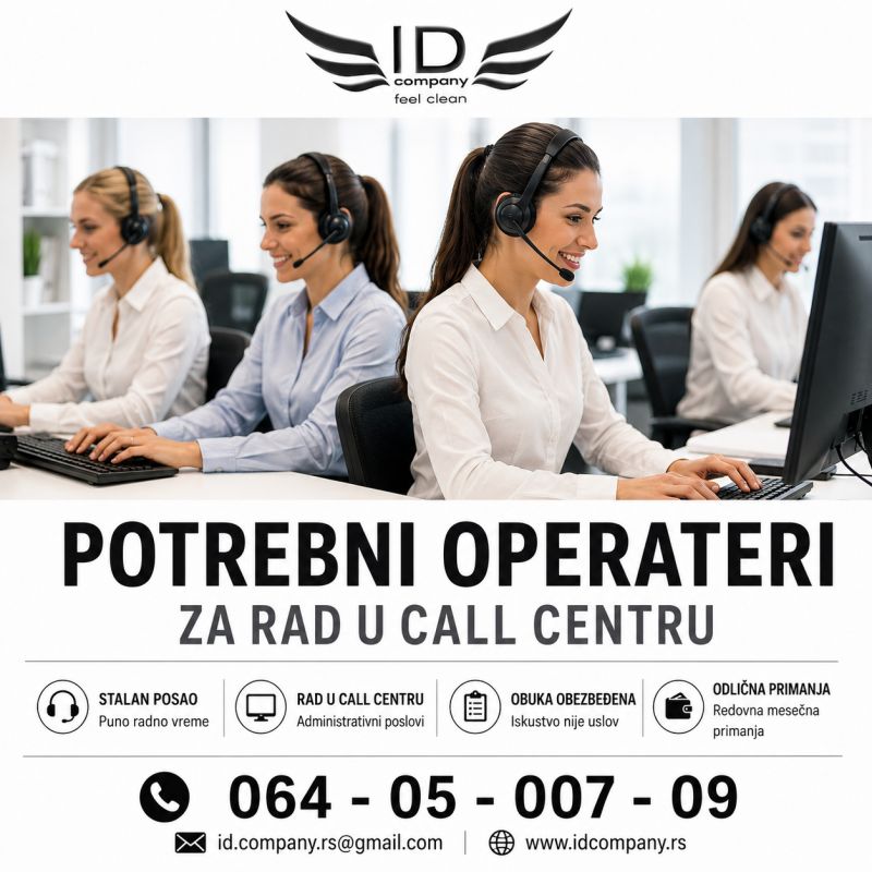 Potrebni operateri za rad u call centru - Administracija Kancelarija
