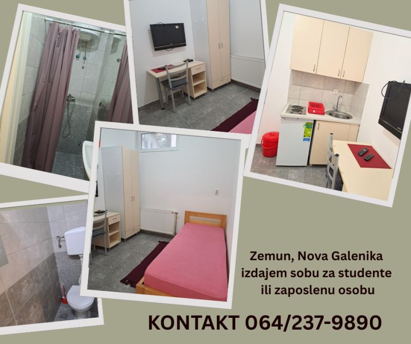 Zemun, Nova Galenika, izdajem sobu - Izdavanje Rentiranje Soba Oglasi Beograd