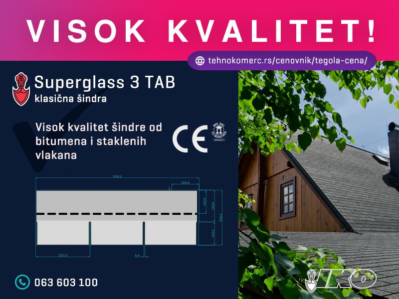Tegola Superglass 3TAB - Građevinski Materijali Oglasi Beograd Tegola Superglass 3TAB - Građevinski Materijali Oglasi Beograd