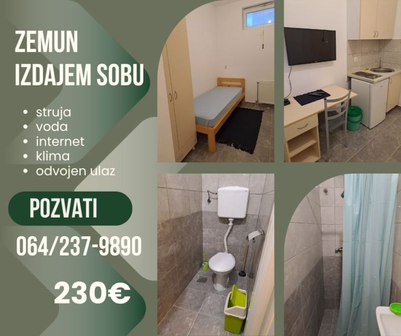 Zemun, naselje Nova Galenika, izdajem sobu za zaposlenu osobu - Izdavanje Rentiranje Soba Oglasi Beograd