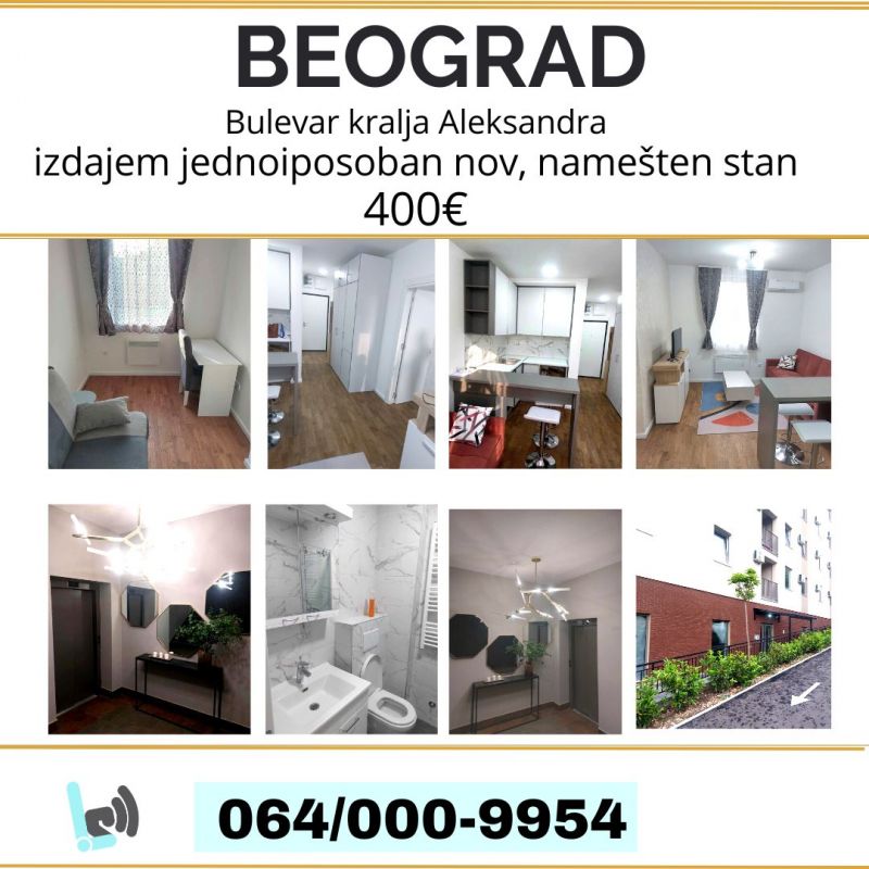 Beograd, izdajem jednoiposoban stan - Izdavanje Rentiranje Stan Oglasi Beograd