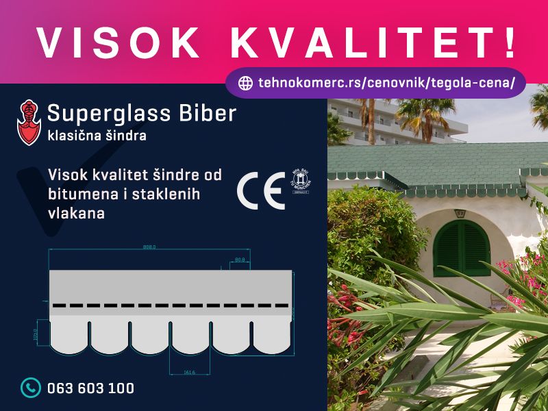 Tegola Superglass Biber - Građevinski Materijali Oglasi Beograd Tegola Superglass Biber - Građevinski Materijali Oglasi Beograd