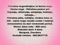 Potrebna negovateljica za kucnu negu :: Briga o Starima Tražim Nudim Posao Oglasi Beograd