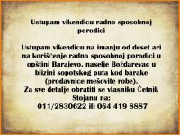 Ustupam vikendicu radno sposobnoj porodici :: Izdavanje Rentiranje Vikendica Oglasi Beograd