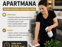 Potrebna žena za održavanje apartmana :: Održavanje Domaćinstva Tražim Nudim Posao Oglasi Beograd