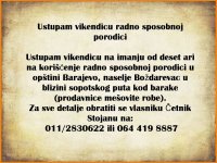 Ustupam vikendicu radno sposobnoj porodici :: Izdavanje Rentiranje Kuća Oglasi Beograd