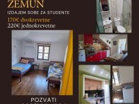 Zemun, izdajem jednokrevetne i dvokrevetne sobe :: Izdavanje Rentiranje Soba Oglasi Beograd