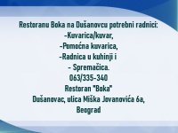 Restoranu Boka na Dušanovcu potrebni radnici :: Ugostiteljstvo i Turizam Tražim Nudim Posao Oglasi Beograd